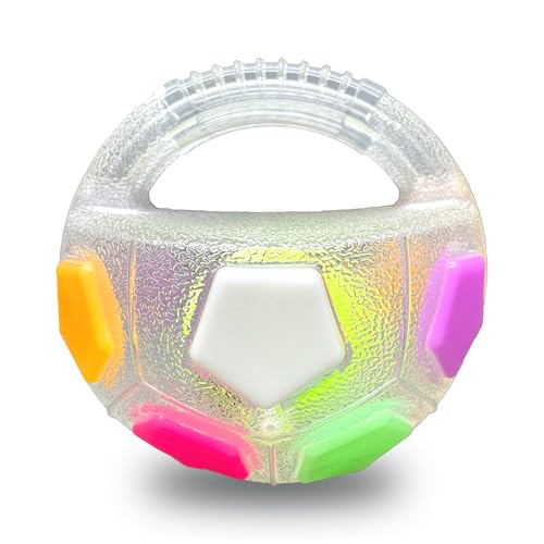 YoFellas Dog Toy Ball with Handle – Durable Squeaky Fetch Ball for Medium & Large Dogs, Floating Interactive Chew Toy for Water Play, Training & Outdoor Games - size: Large