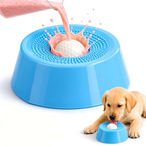 Slow Feeder Dog Bowls - Lick Sphere for Dogs Dog Licking Toy & Lick Bowl for Dogs - Interactive Dog Enrichment Toys & Lick Mat for Dogs Alternative - Anxiety Relief, Training & Healthy Digestion - color: Blue