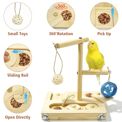 Wooden Bird Foraging Puzzle Toys, Bird Foraging Toys Hanging Enrichment Toys for Cage and Small Parrots