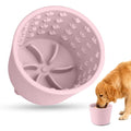 Dog Slow Feeder Lick Bowl, Silicone Dog Bowl with Strong Suction, Pink - color: Pink