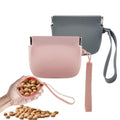 Silicone Dog Treat Pouch Portable Snack Pouch (Pink & Grey) - color: Pink & Grey