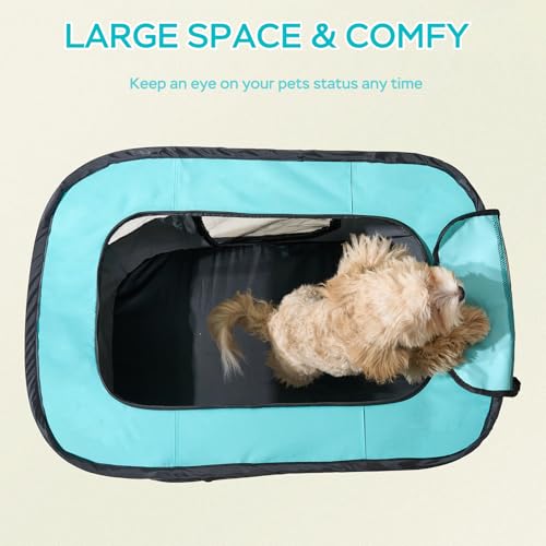 XRG Foldable Pet Playpen，Indoor Cat cage Puppy Crates M(31.5"x23.6"x21.7") - color: Green, style: Medium（31.5"L x 23.6"W x 21.7"H）