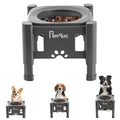 Pawque 35oz Elevated Slow Feeder Dog Food Bowls with Adjustable Stand - color: Grey