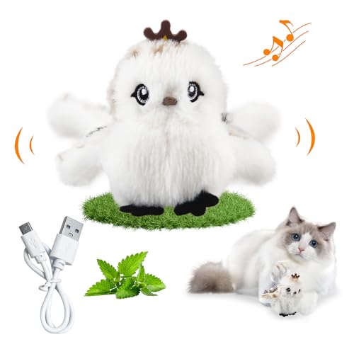 Gigwi Flapping Bird Cat Toys Lifelike Sandpiper Chirp Tweet Interactive Cat Toy, Rechargeable Motion Activated Cat Toys For Bored Indoor Adult Cats, Electronic Automatic Cat Toy With Catnip (prince) - color: prince