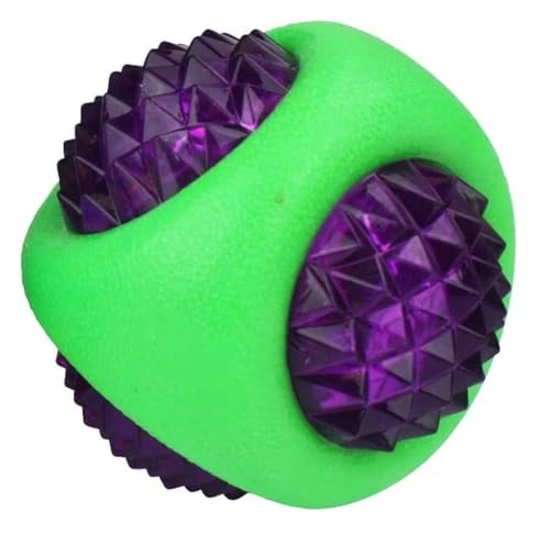Dog Dental Lighted Translucent Rubber Diamond Balls 3 inch Small to Medium Canines (Black) - color: Black