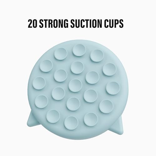 Silicone Cat Slow Feeder Bowl with Suction Cups, Puzzle Feeder, Interactive Toys for Cats, Reduces Overeating (Blue, 1 Cup) - color: Blue