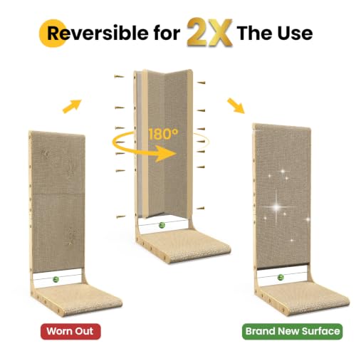 Conlun Cardboard Cat Scratcher,25.6" L-Shaped Scratch Pad - size: 25.6" 2-Pack