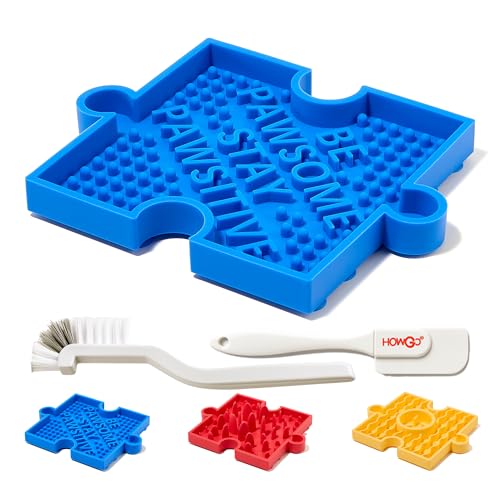 HOWGO Modular Puzzle Lick Mat for Dogs (1Pack, Blue) - color: 1 Blue