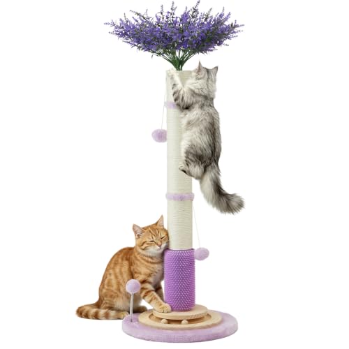 45" Tall Cat Scratching Post for Large,Heavy Duty Scratcher Tree - color: pruple-45inch