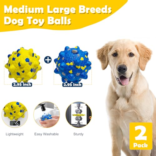 4PCS Tennis Balls for Dogs, Indestructible Durable Bouncy Toy Balls, Medium