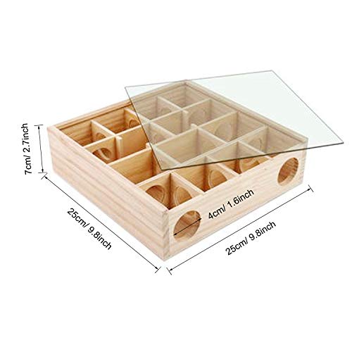 Wooden Maze Tunnel Toy with Cover, Small Pet Animals Sport Toy Funny Toy for Mice Dwarf Hamster Small Gerbil - color: 12