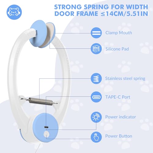 Automatic Hanging Cat Toy with Flying Bird,Interactive, Light Blue