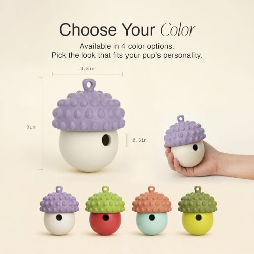 PiFi Silicone Dog Treat Dispenser & Puzzle Feeder for Medium Dogs, 5x3.8 in - color: Lavender & Soft Grey