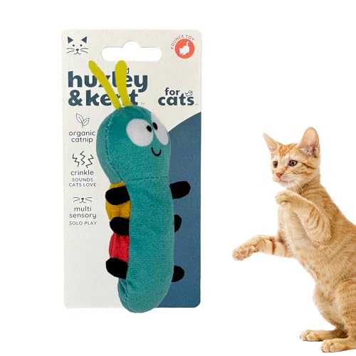 Huxley & Kent Plush Cat Toy - Interactive Catnip Toy for Cats & Kittens - Soft with Crinkle & Catnip - Fun Indoor Play - Caterpillar - style: Caterpillar