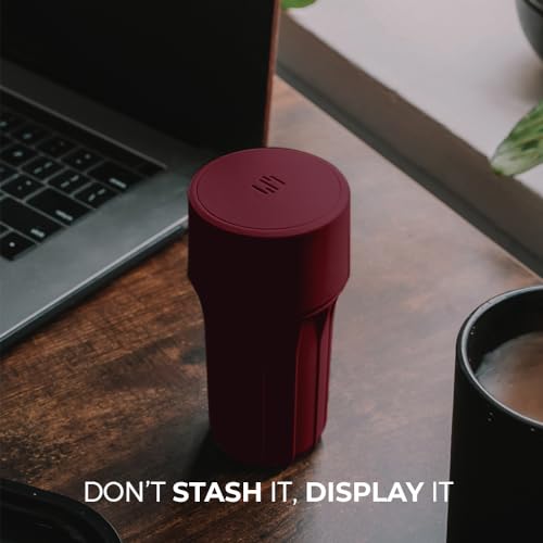 Staze Air Tight Smell Proof Container (148ml) - Vacuum Seal Jar, Waterproof Food Storage Canister, Portable Small Smell Proof Jar for Coffee, Spice & Gummies - (BRICK) - color: Brick
