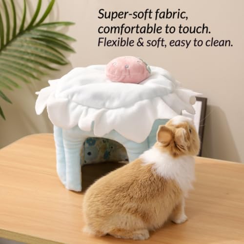 Cozy Warm Guinea Pig Hideout Soft Small Pet Cave House Cake Shape (Yellow,M) - color: Yellow, size: M