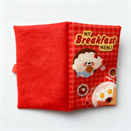 Dog Toy Snuffle Sound Book Treat Hide Puzzle (Breakfast MEU) - color: breakfast meu
