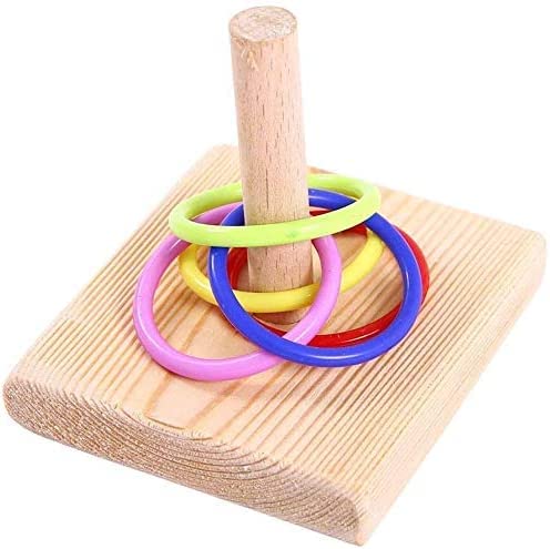 Litewoo Bird Intelligence Training Toy Color Rings Wooden Parrot Tabletop - color: parrot ferrule toy 1