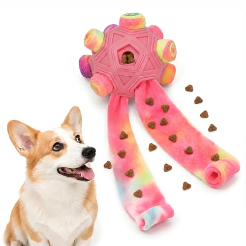 Dog Snuffle Ball, Interactive Enrichment Slow Feeder Puzzle Toy, Chromatic - color: chromatic