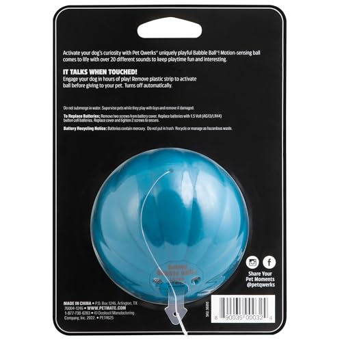 Pet Qwerks Talking Babble Ball - Interactive Chew Dog Toy - Large - size: Large, style: Talking Babble