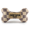 Haute Diggity Dog Chewy Vuiton Bone Plush Dog Toy, Designer Parody Toy - color: Brown Bone, size: Large