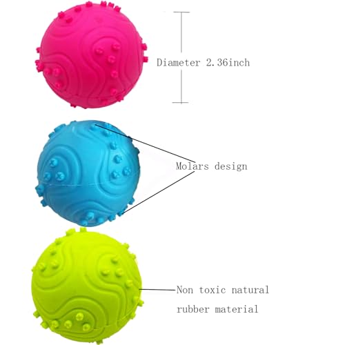 Dog Balls，Dog Squeak Toys for Small Medium Large Dogs Squeaky Toy Balls 3 Pcs (3, Green) - color: green