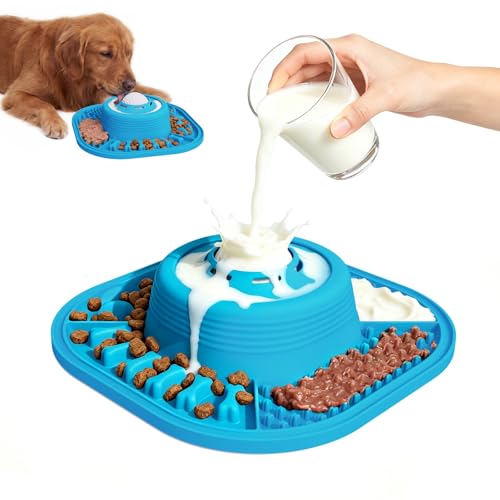 Dog Lick Bowl with Interactive Rolling Ball & Slow Feeder