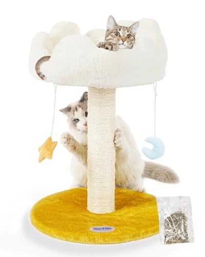 Happi N Pets Cloud Cat Tree, Cat Scratching Post with Soft Bed for Kitten - size: 22" with Scratching Post