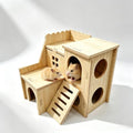 Wooden Hamster Hideout, Cage Accessories Small Pet Enrichment Toy
