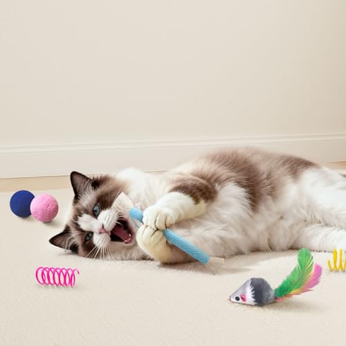 Cat Toys for Indoor Cats, 34 Pack Interactive Cat Toy Set for Kitten - size: 34 Packs