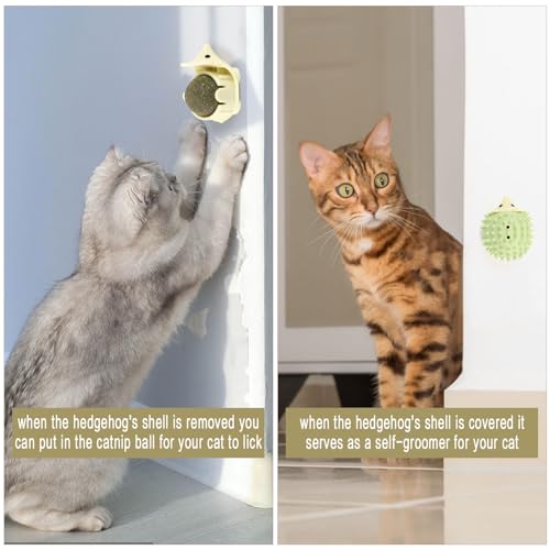 CCINEE 2pcs Catnip Balls for Cats Wall Catnip Toys Edible Cat Toys for Cat Lick Safe Healthy Kitten Chew Toys Teeth Cleaning Dental Cat Toys