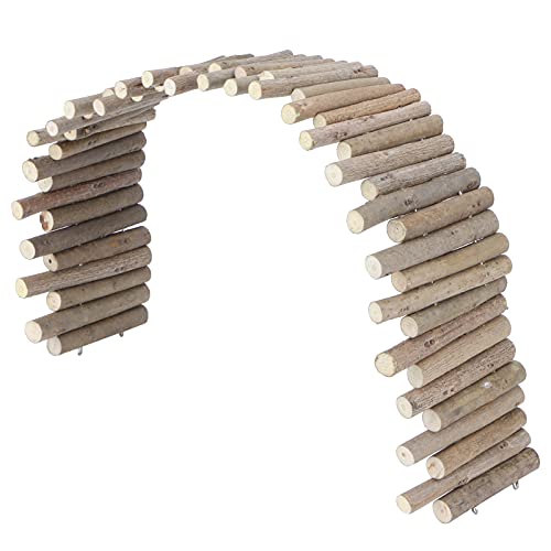 Ejoyous Hamster Wooden Bridge, Wood Ladder Hamster Fence Hideout Cage Bedding Climbing Toys for Syrian Hamsters Gerbil Small Animals (40CM Fence) - size: 40CM Fence