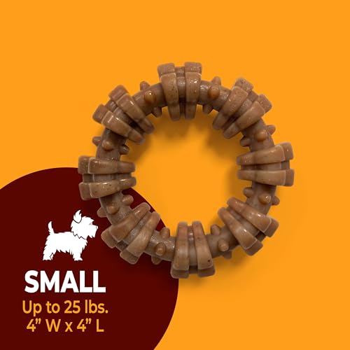Nylabone Strong Chew Ring Dog Toy Made with Real Beef & Chicken, Small Dogs - color: Textured Ring, size: Small
