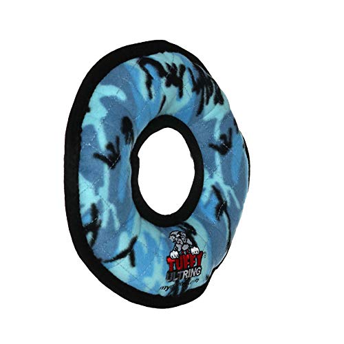 TUFFY® 2 Pack Ultimate Ring Ultra Durable Plush Dog Toys - color: 2PK Blue Camo Ring