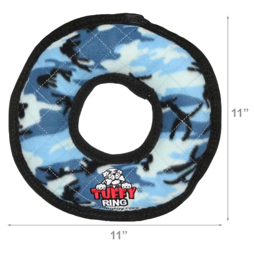 TUFFY® 2 Pack Ultimate Ring Ultra Durable Plush Dog Toys - color: 2PK Blue Camo Ring
