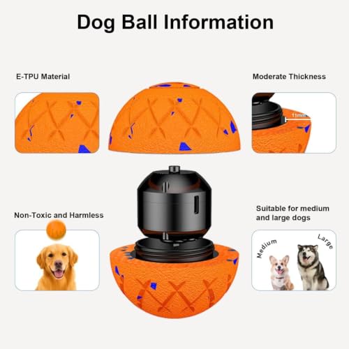 Moving Dog Toy, Interactive, Bouncing and Rotating, Silent Foam Material, IP54 Waterproof Rating, Smart Active Rolling, Stimulation Toys for Medium and to Keep Them Busy - color: Orange