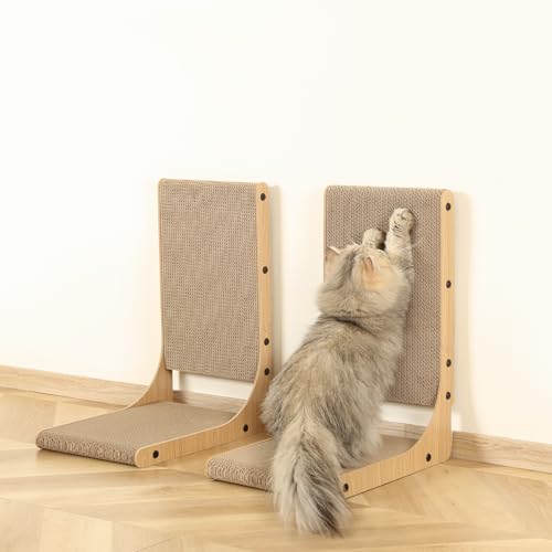 Zakkart 2-Pack L-Shaped Cat Scratching Board, Cardboard, 19.7" Tall (M) - size: Medium 2PC (19.7'' tall)