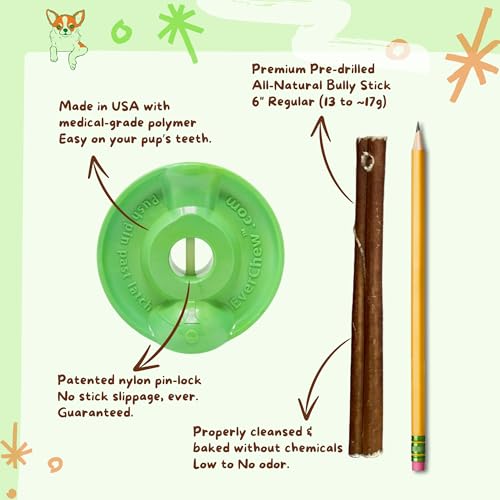 Bully Stick Holder for Dogs (SafetyChew, 1 Regular 6" Bully Stick, <16 lbs) - size: Small | Less Than 16 lbs