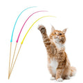 Cat Wand Toy,Cat Toy Wand,Cat Toy on Stick 3 PCS Silicone Ultra-Light Durable Tail Non Feather Teaser Used for Stress Relief (Colorful Styles)