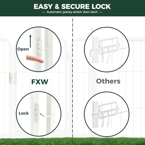 FXW Rollick Dog Playpen, Indoor, Yard & RV Camping, 24" H, 8 Panels - color: White, size: 24"H