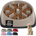 GORILLA GRIP® Patented Slow Feeder Dog and Cat Bowl, BPA Free, 4 Cup Beige - color: Beige, size: 4 Cup