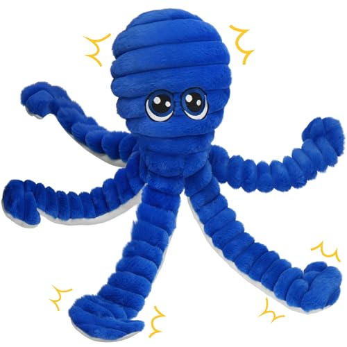 PrimePets Squeaky Dog Toys for Large Dogs, 27" Extra Large Octopus Dog Toy - color: Blue