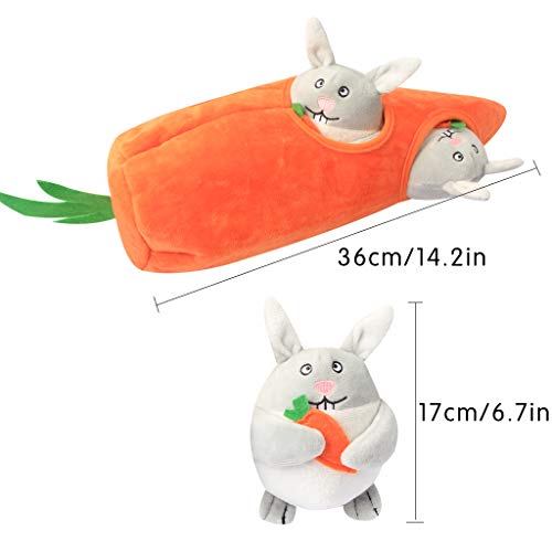 IFOYO Hide and Seek Dog Puzzle Toys, Plush Interactive Puppy Toys for Small, Medium Dogs, Easter Puppy Essentials - style: Rabbit