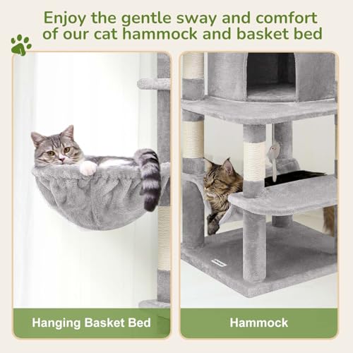 Globlazer Corner Cat Tree Tower with Scratching Post, C51, Light Grey - color: Light Gray, size: 51inch