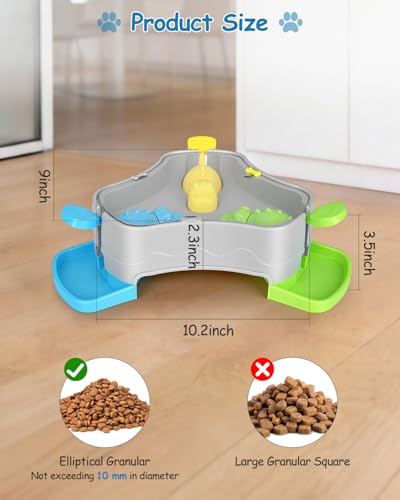Dog Puzzle Toy, 3-in-1 Interactive Dog Puzzle Toys Press-Type Dog Treat Dispenser Toy Dog Enrichment Toy No-Slip Slow Feeder Interactive Brain Training Toys for Smart Dog Cats, 3 Colors - color: 3 colors+Grey