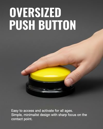 Dog Buttons for Communication Voice Recording Buttons for Classroom and Pet Training 30-Second Record & Playback Dog Buttons for Study, Office, Family, and Kids (Yellow, one) - color: Yellow