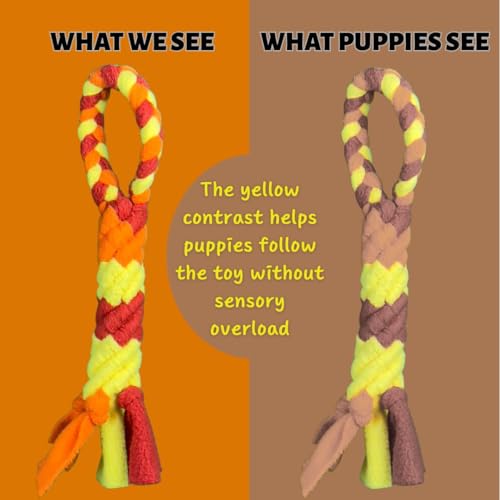 Patented Fleece Tug Toy for Dogs (Orange) - color: ORANGE