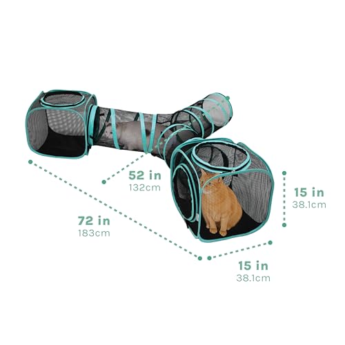 Kitty City Outdoor Catio Furniture and Play Kits for Cats, Three Way Tunnel - color: 3-Way Tunnel/Tent Combo