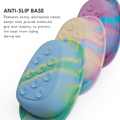 CHEWFFON Dog & Cat Lick Mat Bowl with Suction Cups, Rainbow Small - color: Rainbow, size: Small