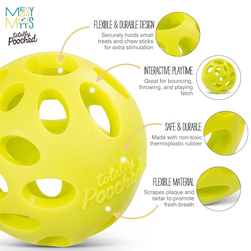 Messy Mutts Totally Pooched Huff n Puff Ball, 3.1 Inch, Puzzle, Green - color: Green